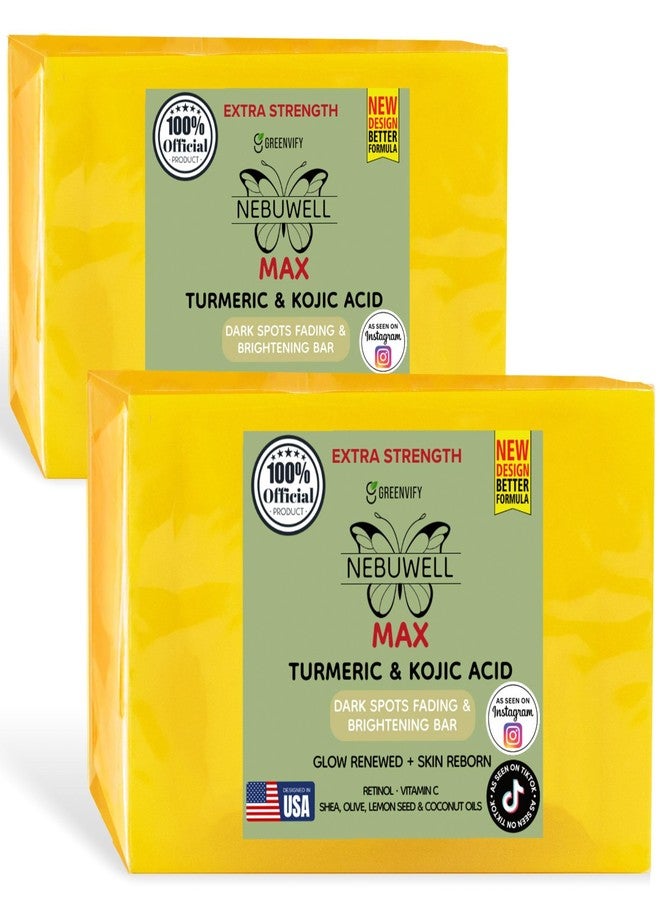 GREENVIFY Nebuwell Max Beauty Turmeric & Kojic Acid Dark Spots Fading Bar, Extra Strength Formula with Retinol, Vitamin C, Shea Oil, Designed in USA - Image 1